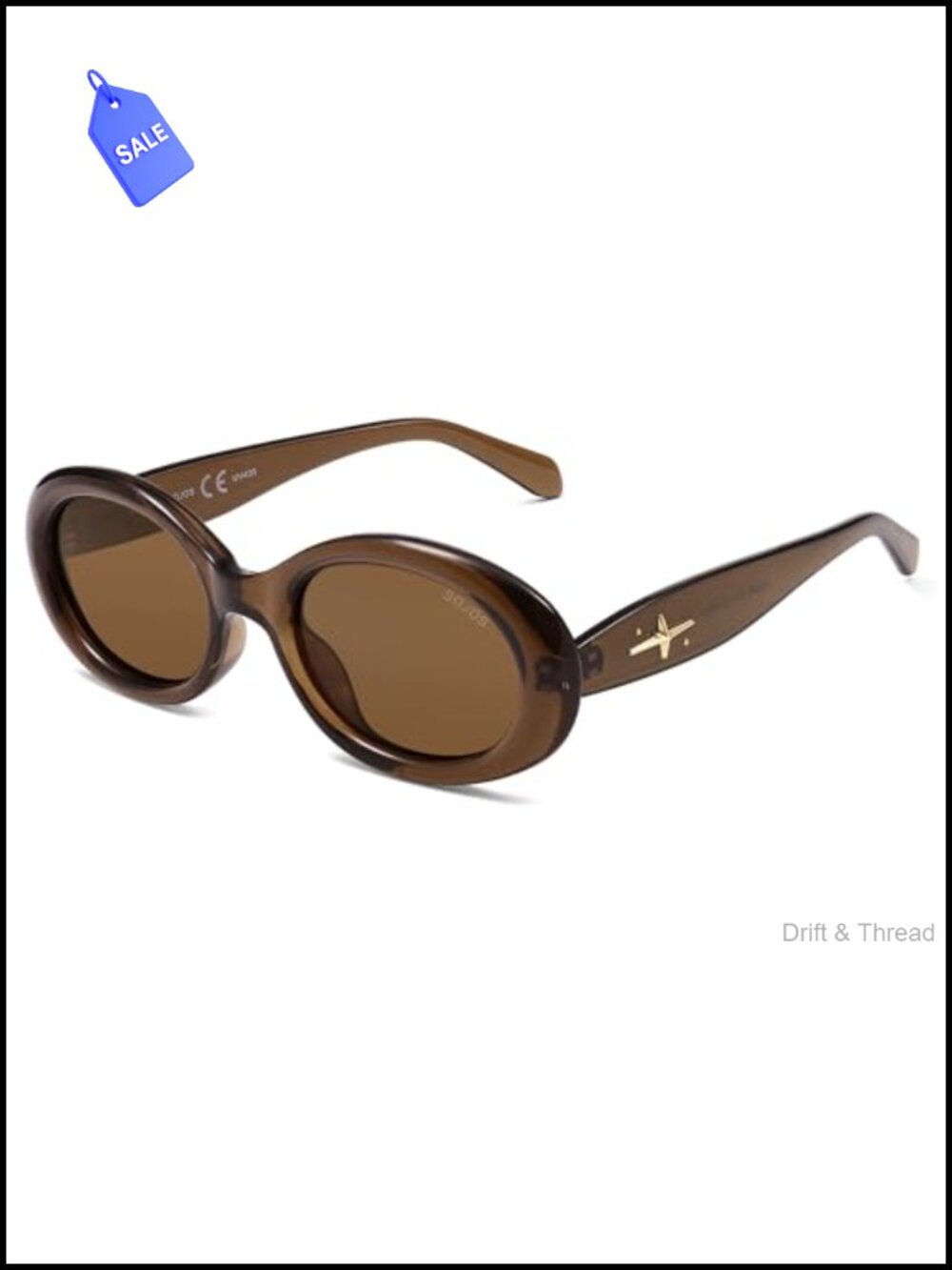 Retro Oval Polarized Sunglasses UV400 90s Vintage Chunky Frame